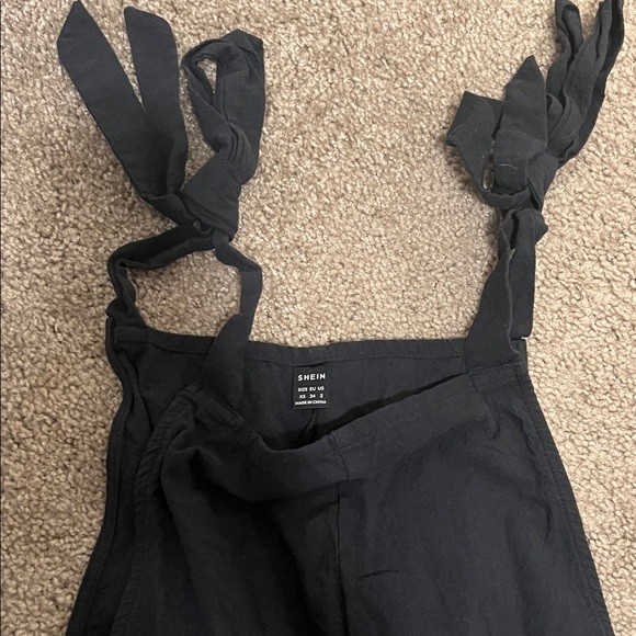 Black Tie-Strap Jumpsuit Romper - Picture 2 of 5